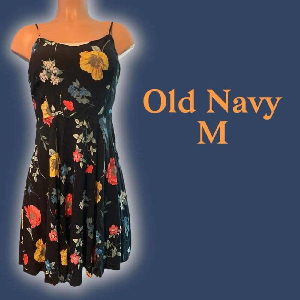Old Navy Black Dress with Floral Print